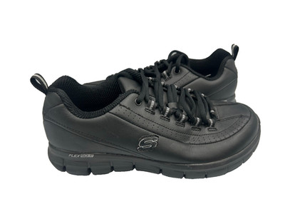 Skechers Women's Sure Track Trickel Lace Up Work Shoes Black WIDE Size:6.5 146O