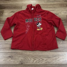 Vintage Y2k Disney Mickey Mouse Fleece Red Hoodie