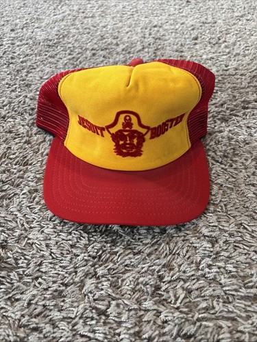 Vintage 80s New Era Trucker Hat Cap Jesuit Booster Pirates Snapback