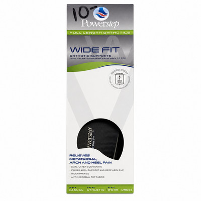 Powerstep Wide Fit Unisex Adult Shoe Insoles Size G M-10-10.5 W 12 NIB Orthodic
