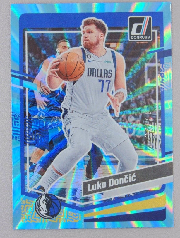 Luka Doncic 2023-24 Panini Donruss Holo Light Blue Laser /25 #141