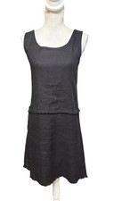 ‘S Max Mara Linen Scoop Neck Sheath Dress Black Size 4
