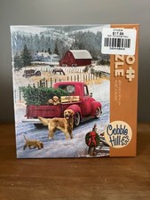 Cobble Hill Christmas Party Farmhouse 1000 Piece Puzzle. New and Sealed
