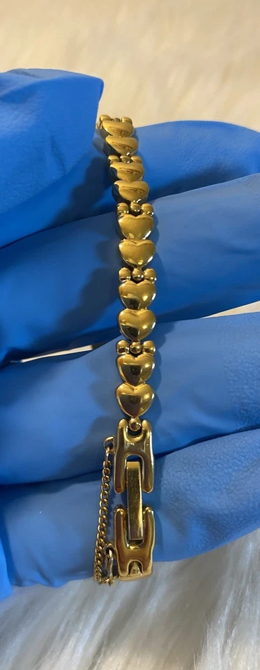 Vintage Women’s Seiko Gold Heart Link Bracelet Watch Rare Wind Up Works Japan - Image 4 of 4