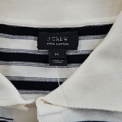 NEW J. Crew Italian Pima Cotton Sweater Men's M Navy White Stripe NWT Luxury - Picture 8 of 15