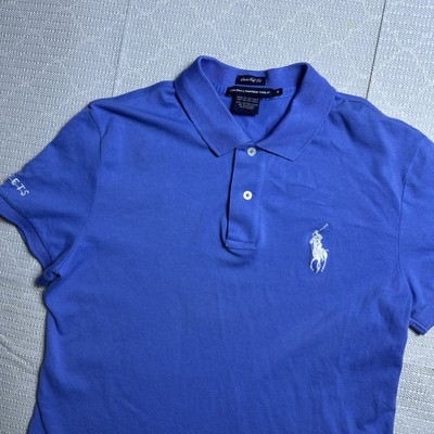 Polo Golf Ralph Lauren Women Blue Performance Polo Shirt M NETJETS Short Sleeve