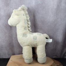 KellyToy Giraffe Plush Rattle 16  Stuffed Animal Cream Gray Spots Sleepy Eyes