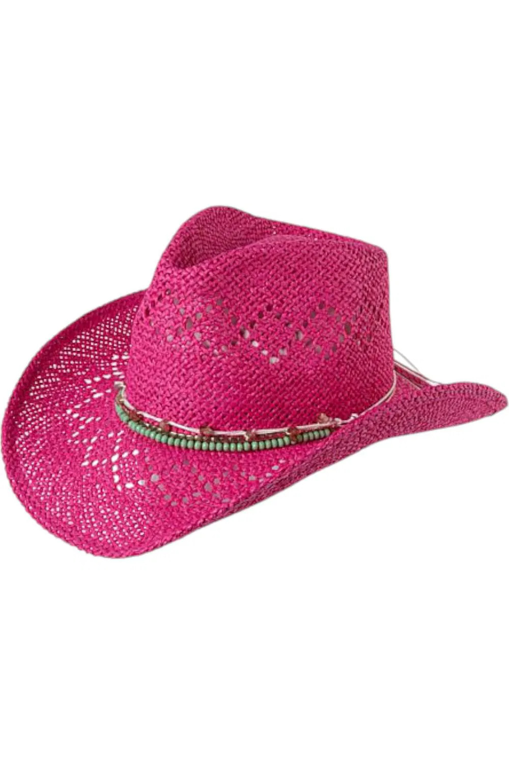 Vince Camuto Beaded Band Cowboy Hat Fuchsia