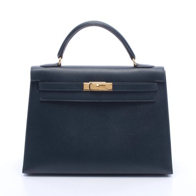 Hermes Kelly 32 2WAY Handbag Navy #RCB3972