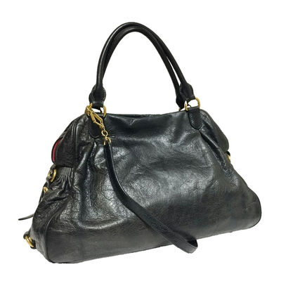 バッグ miumiu archive leather handbag black Miu Miu Archive Handbag Shoulder Leather Cadena Motif Vitello