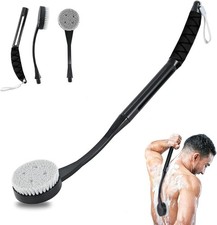 Back Scrubber for Shower,20.5" Bath Brush Long Handle 20.5"Black, 20.5" Black