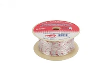 #4 Nylon Rope 1/8" x 100' Roll Solid Braid Red Tracer Non-Core Pliable