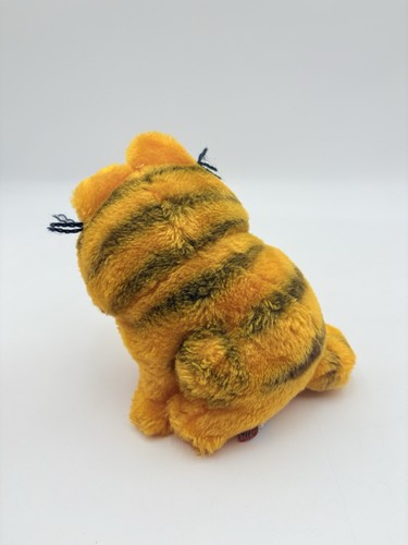 Peluche Garfield Dakin seduto arancione grasso gatto paffuto cartone animato giocattolo vintage 1981 - 6" - Foto 4 di 9