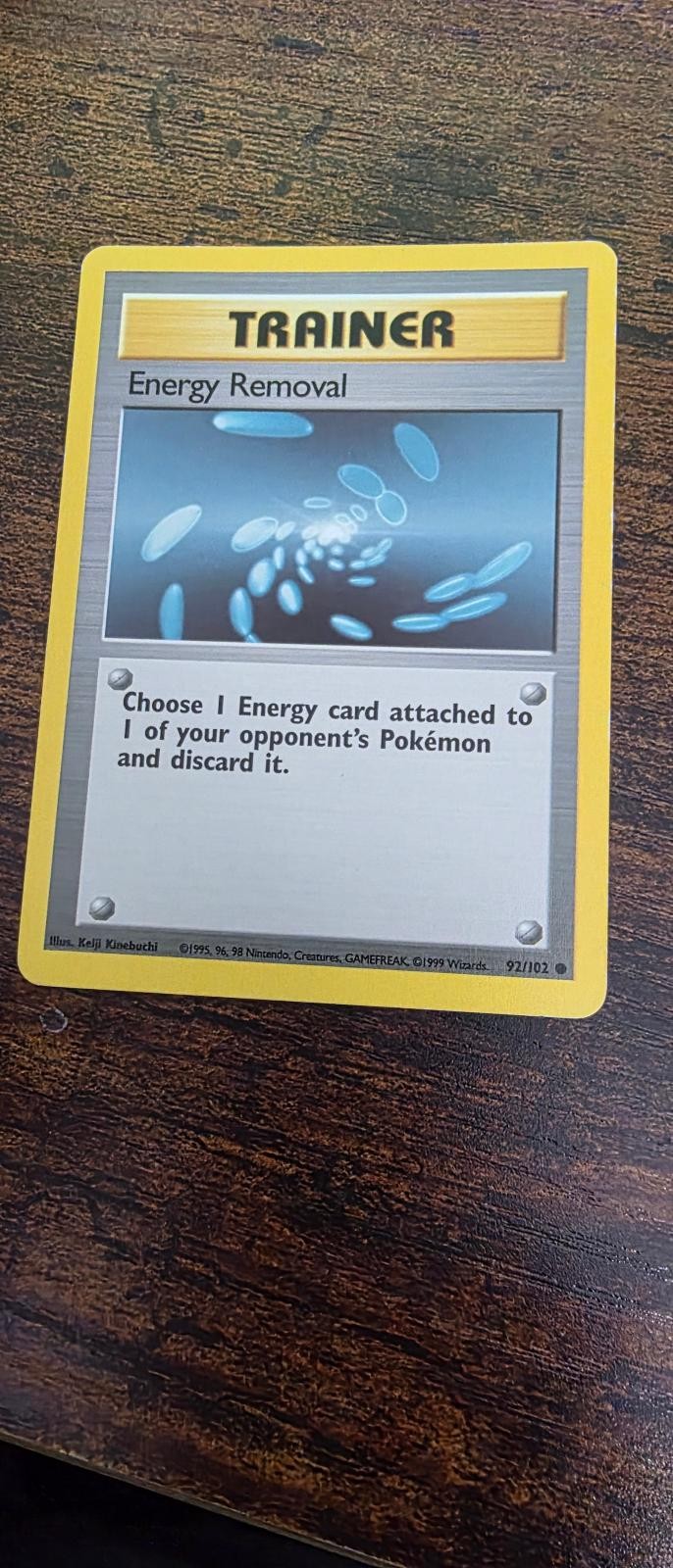 Energy Removal 92/102 Common Base Set Unlimited Pokemon Lightly Played