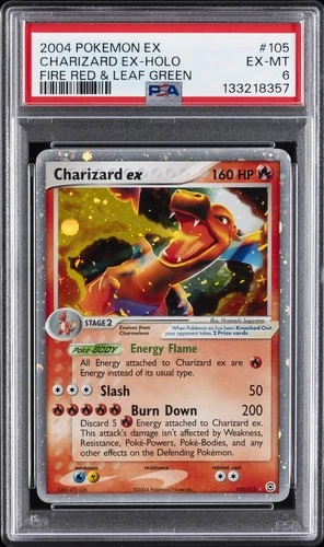 2004 POKEMON EX FIRE RED & LEAF GREEN #105 CHARIZARD EX-HOLO PSA 6