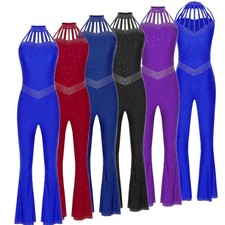 Women Dancewear Samba 1-Piece Cha-Cha Jumpsuit Figure Bodysuit Dance Sleeveless