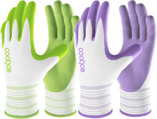 6 Pairs Gardening Gloves for Women, Breathable Rubber Coated, M