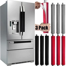 3 Pack Refrigerator Door Cover Kitchen Appliance Protector Smudges Handle Decor