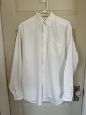 VTG LL Bean Men White Button Down Shirt Long Sleeve SingleNeedle Tailor 15 1/2