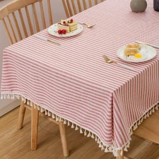 Cotton Square Tablecloth 70 X 70 Red and White Striped Cloth Tablecloths Outdoor