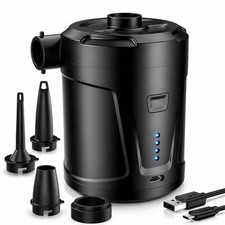 Rechargeable Electric Air Pump 5200mAh Portable Inflator with 4 Nozzles