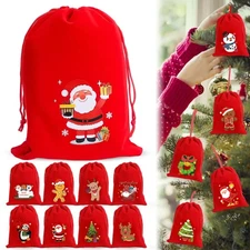 Velvet Drawstring Gift Bags Red Candy Biscuit Pouch Jewelry Storage Sack Kit Set