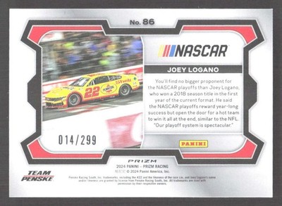 CZB219 - 2024 Panini Prizm Racing - Joey Logano #86 - /299 - Red