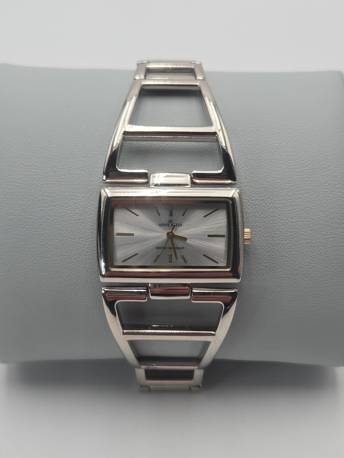 Anne Klein Rectangular Silver Tone Bracelet Watch… - image 1