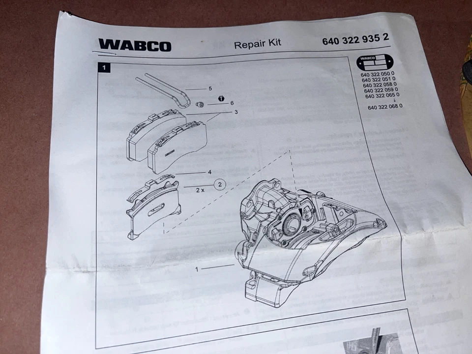 Kit de reparación de placa de presión de pinza WABCO 6403229352 | Parts Masters Foto 3 de 4