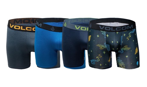 Boys Boxer Briefs Performance Underwear ((Multi/Blue/Blue/Grey, X-Small 4-5) - Picture 2 of 6