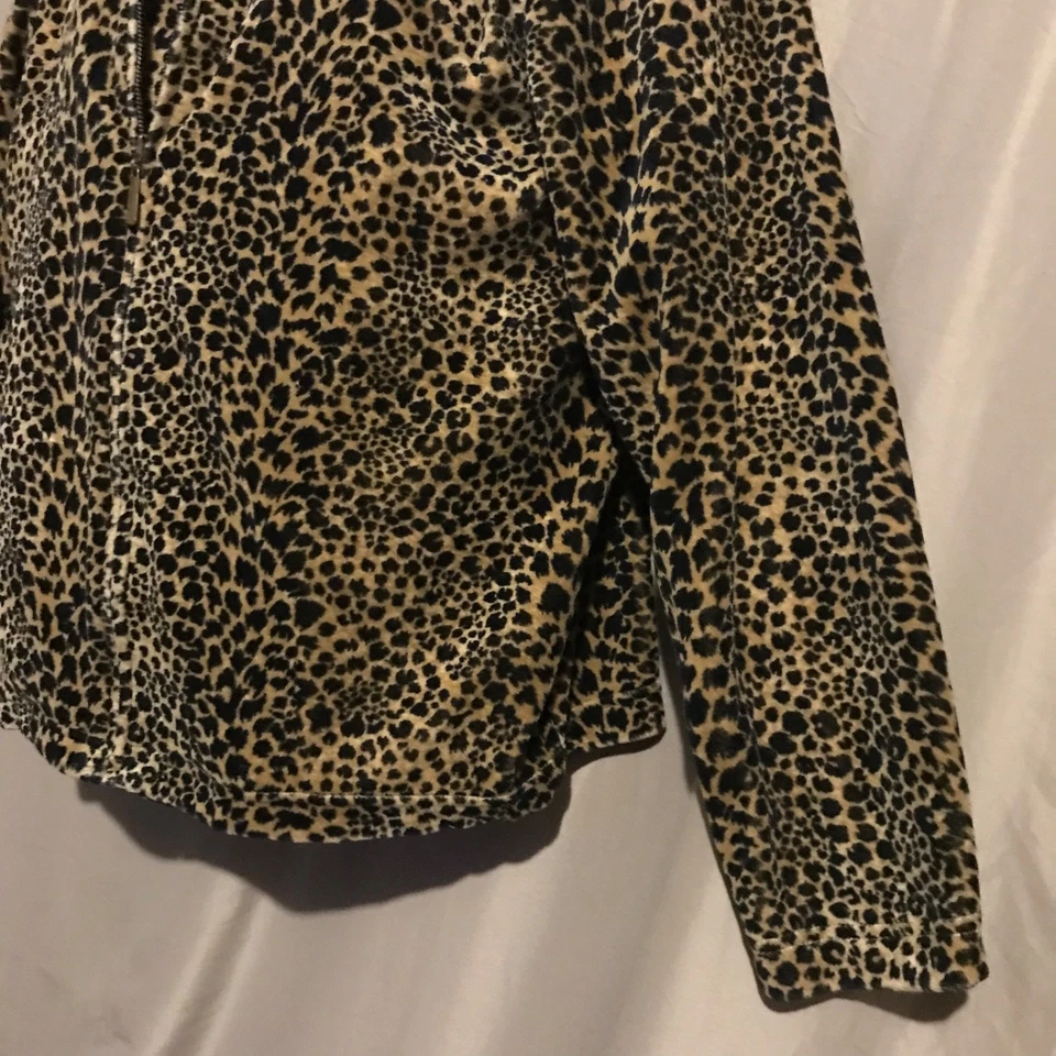 Camiseta De Colección Liz Claiborne Terciopelo Guepardo Estampado Animal Camiseta Años 90 Clásica Y2k M Foto 4 de 4