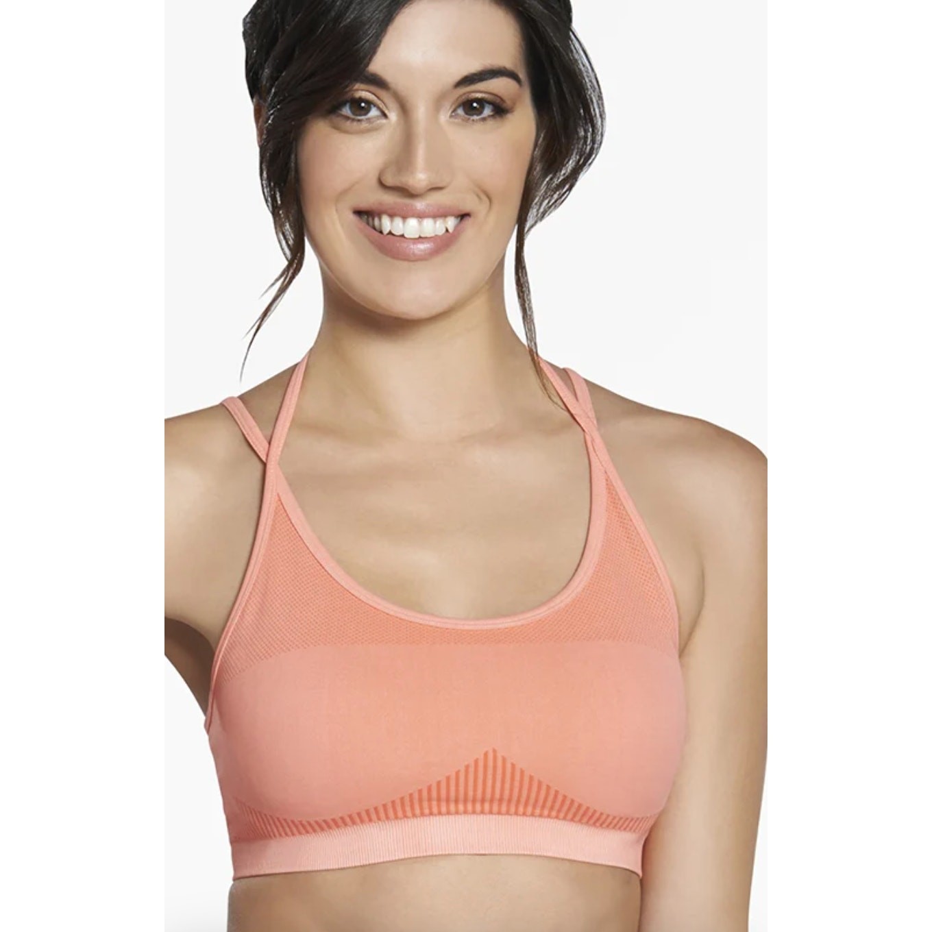 Fabletics Sevan Seamless Sports Bra Pink Grapefru… - image 1
