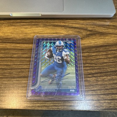 2025 Topps Chrome - Jahmyr Gibbs #BA-JG Purple Geometric Refractor Auto /75