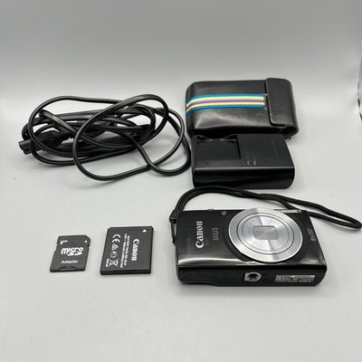 Canon IXUS 145 16.0MP 8x Optical Zoom Digital Camera - Black - Tested - Full Kit
