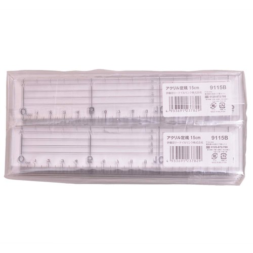 ITOCHU Retail Link Acrylic ruler 15cm with metal guide 1Book - Picture 6 of 6