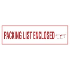 2" x 110 Yd 1.9 mil Polypropylene Hot Melt "Packing List Enclosed" Printed Tape