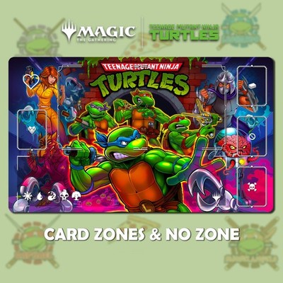Hero Turtles MTG TMNT Playmat Stitched Edges Gaming Desk Mat | eBay