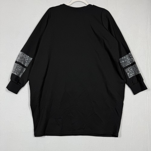 Kate Hewko Dress Womens OS Black Rhinestone Embellished Sweatshirt Punk Goth NWT - Picture 7 of 13