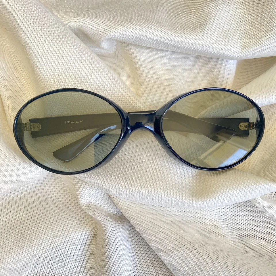 Gafas de sol MCM Vintage años 60 Mod anchas ovaladas negras cuadradas Italia - UNISEX Foto 2 de 4