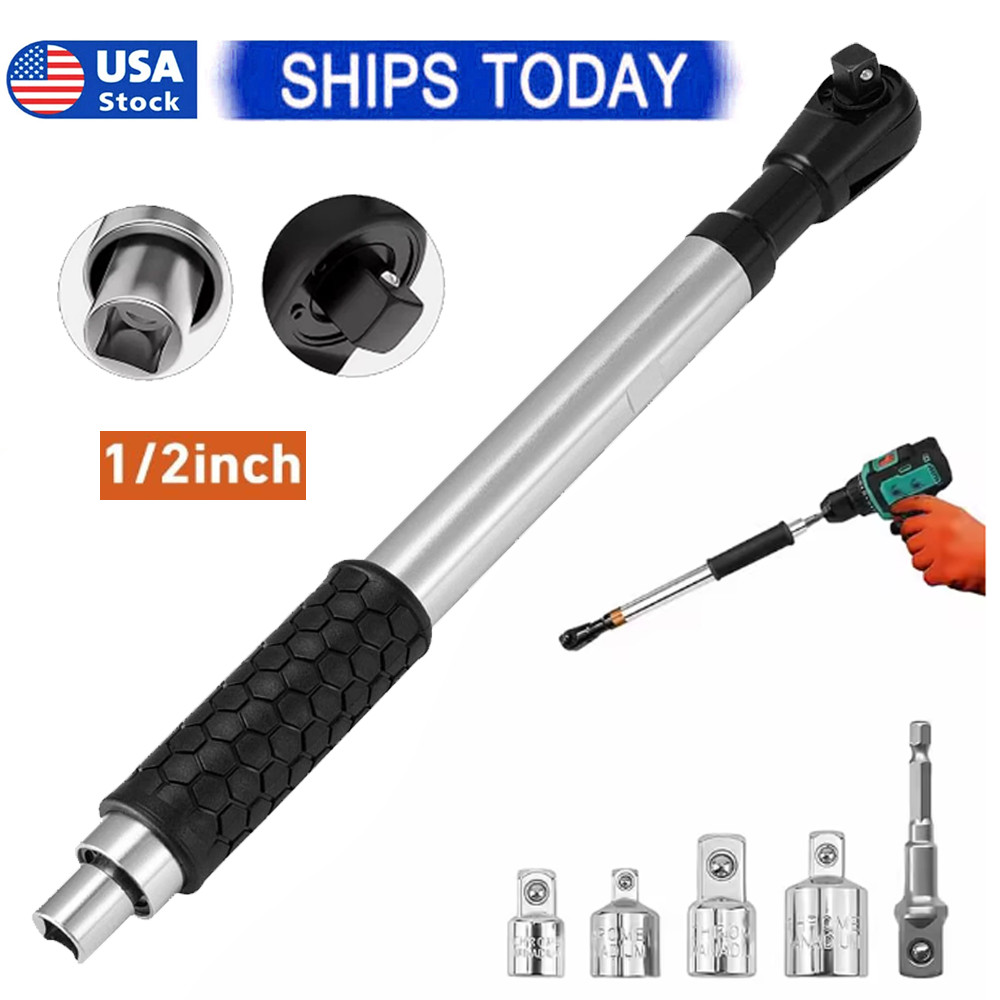 1/2" Offset Impact Wrench Extension 3-in-1 Manual Electric Pneumatic W/ Adapters