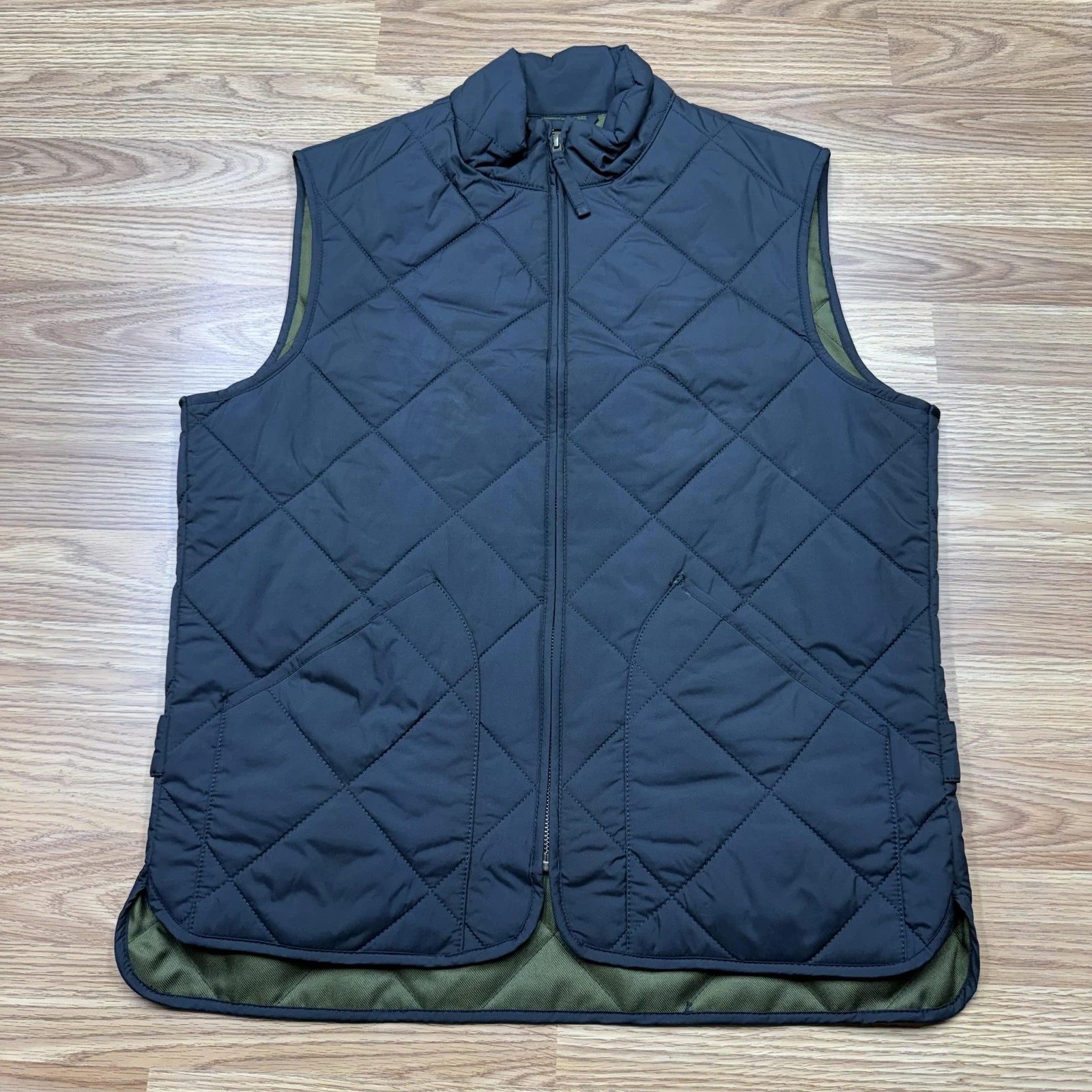 J.Crew Vest Mens Small Black Quilted Insulated Full Zip Layering Fall Winter