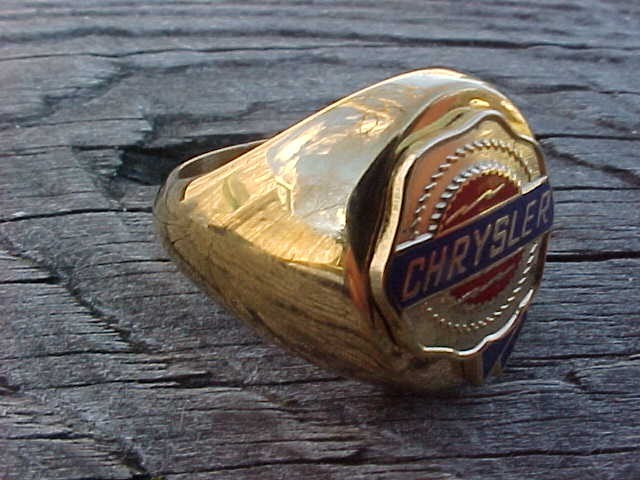 CHRYSLER SEAL of QUALITY GOLD CHROME RING #9 NOS MoPaR CLASS