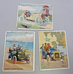 Turkish Red Automobile Series Vintage Cigarette cards set of 3
