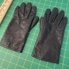 Vintage Thinsulate Black Leather Gloves Large Lined Insulated Winter
