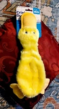 Large 16" Long Crinkle Duck - Stuffing Free Pet Toy - Yellow - For Any Dog