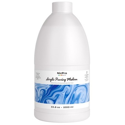 Nicpro Acryl Pouring Medium 33,8oz / 1000ml, 33,8 ml (1er Pack), weiß 