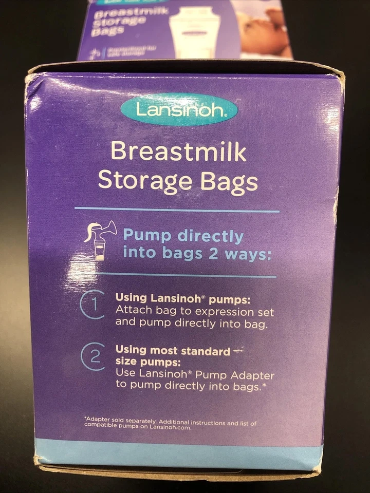 Paquete de 2 bolsas de almacenamiento de extractor de leche materna Lansinoh - 20470 - 100ct Ea - 200 Tot Foto 3 de 4