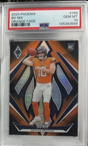 Bo Nix PSA 10 2024 Panini Phoenix Orange Fade SP
