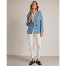 J.Crew Bristol Blue Herringbone Double Breasted Blazer Size 4