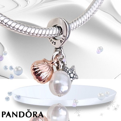 Pandora Freshwater Pearl Starfish & Shell Dangle Charm 781690C01 US SELLER